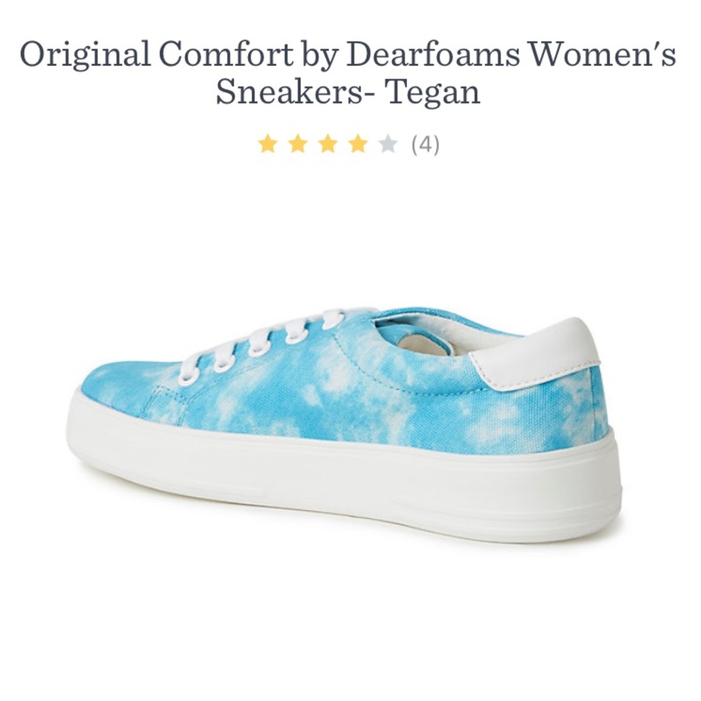 NWT Dearfoams || Blue Tie Dye Sneakers || Size 8.5 - Picture 6 of 9